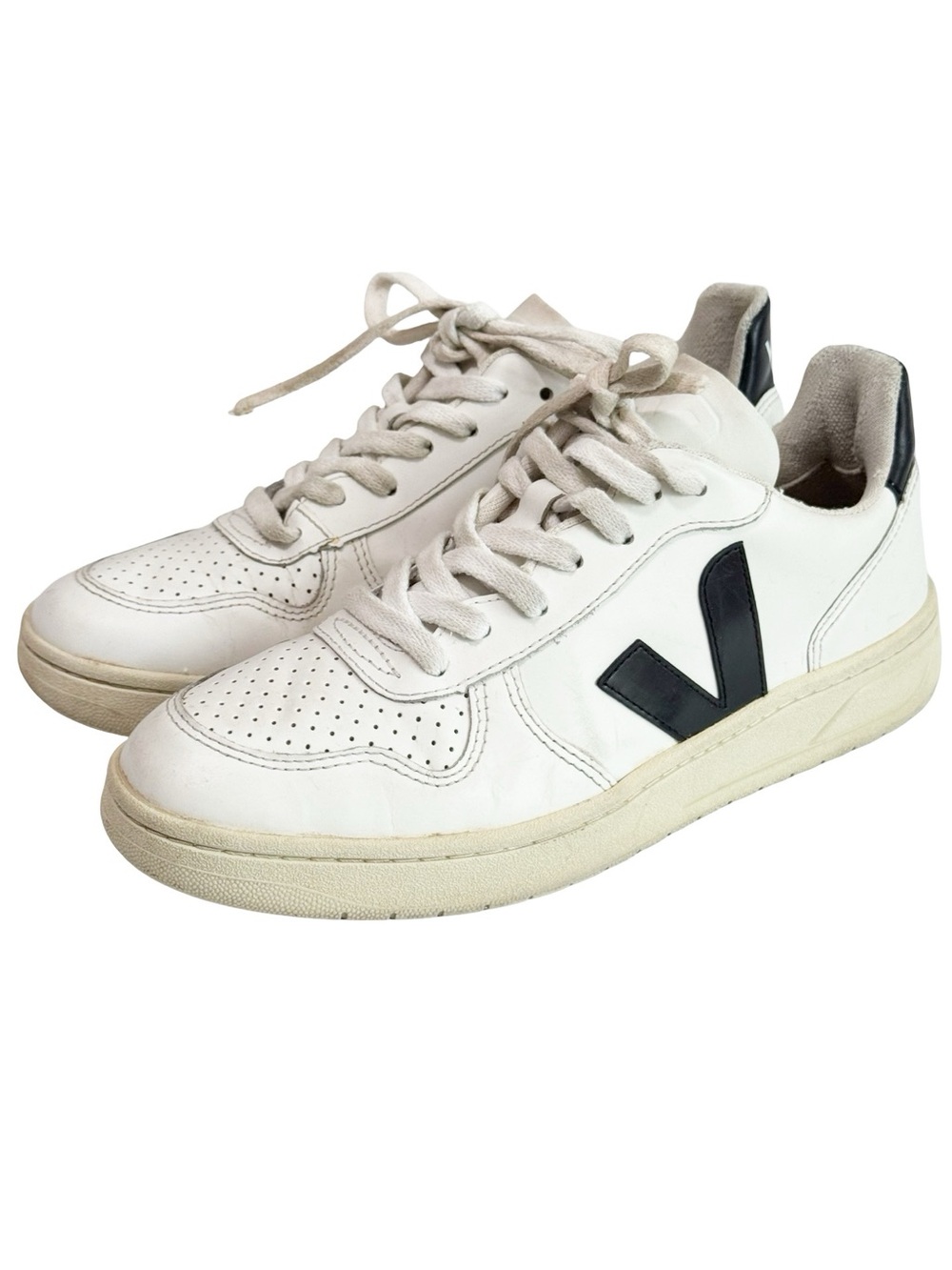 Veja V-10 Leather White Black Sneaker 7 - Picture 3 of 16